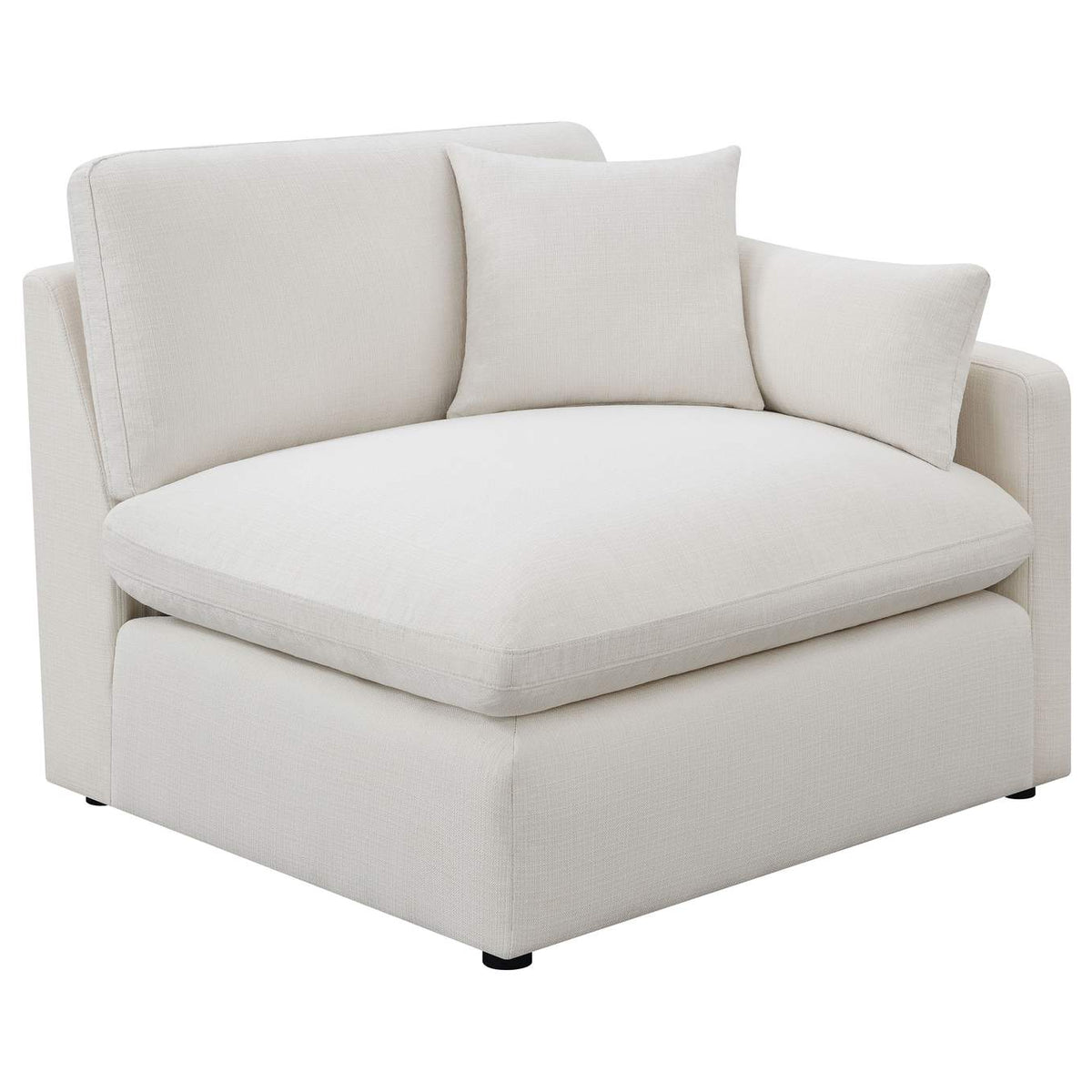 551451-SETA Hobson 5-piece Upholstered Modular Sectional Sofa Ivory