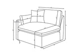 551451-SET Hobson 6-piece Upholstered Modular Sectional Sofa Ivory