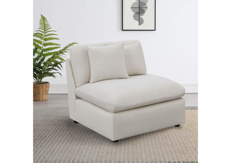 551451 Hobson Upholstered Armless Chair Ivory
