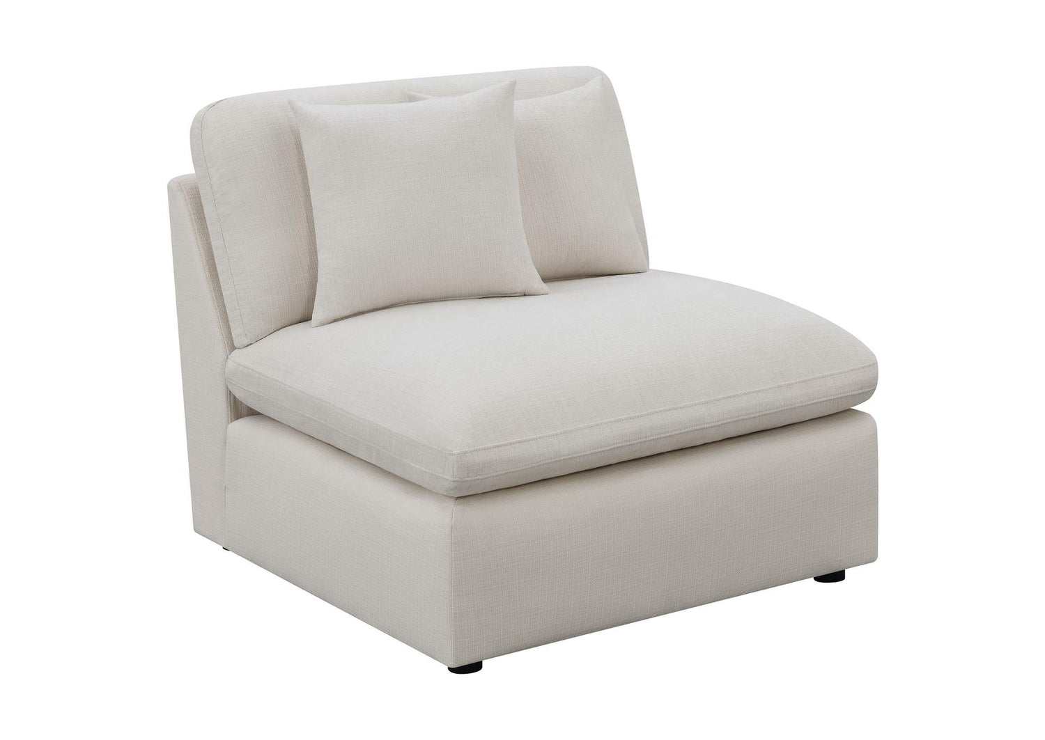 551451 Hobson Upholstered Armless Chair Ivory