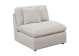 551451 Hobson Upholstered Armless Chair Ivory
