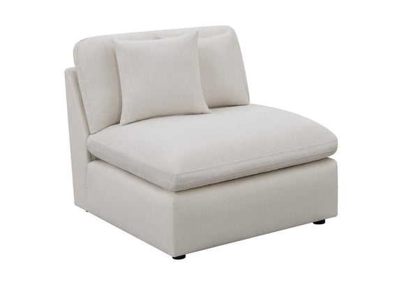 551451 Hobson Upholstered Armless Chair Ivory