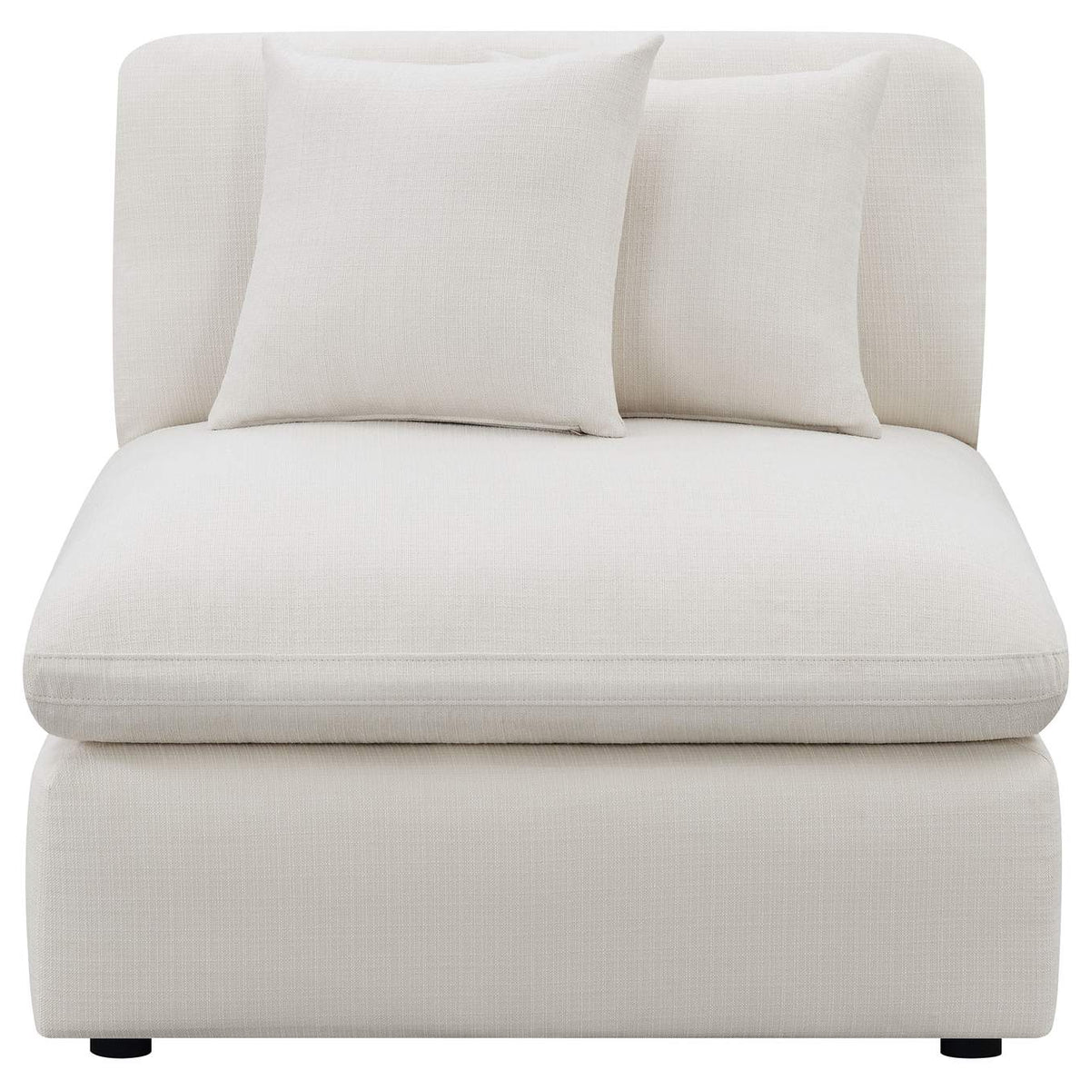 551451 Hobson Upholstered Armless Chair Ivory