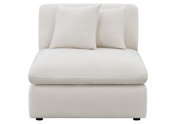 551451 Hobson Upholstered Armless Chair Ivory