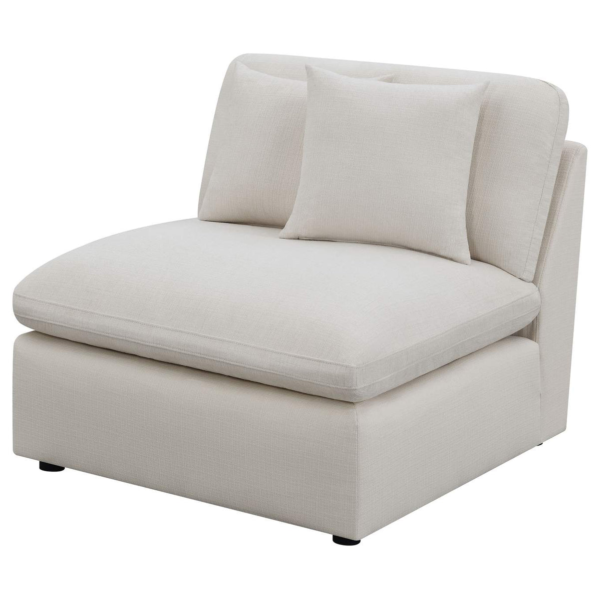 551451 Hobson Upholstered Armless Chair Ivory