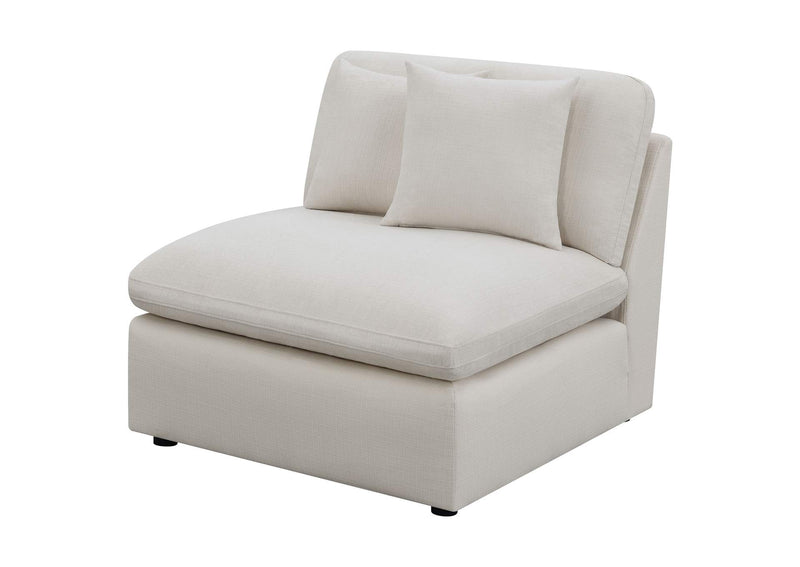 551451 Hobson Upholstered Armless Chair Ivory