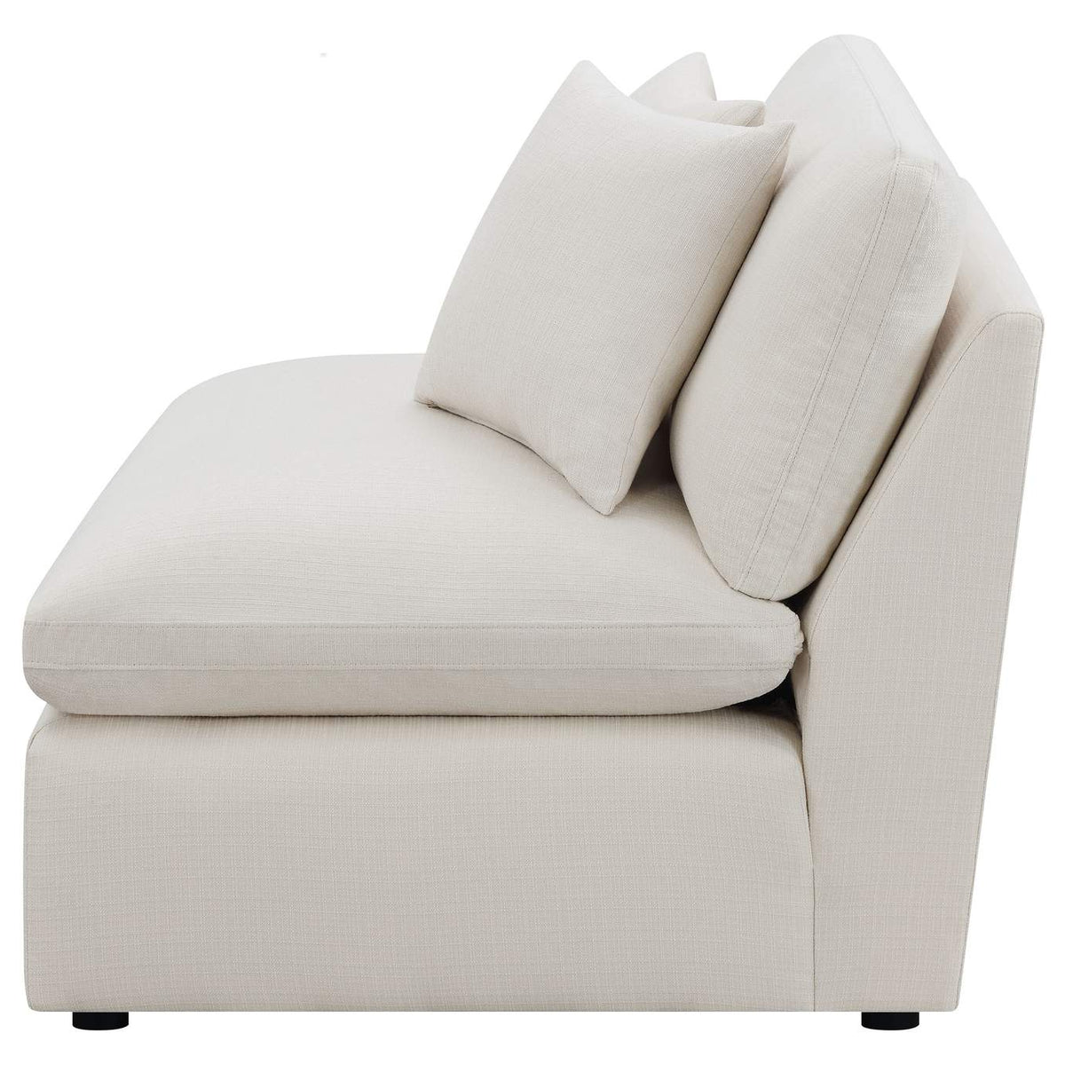 551451 Hobson Upholstered Armless Chair Ivory