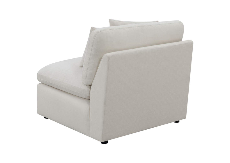 551451 Hobson Upholstered Armless Chair Ivory