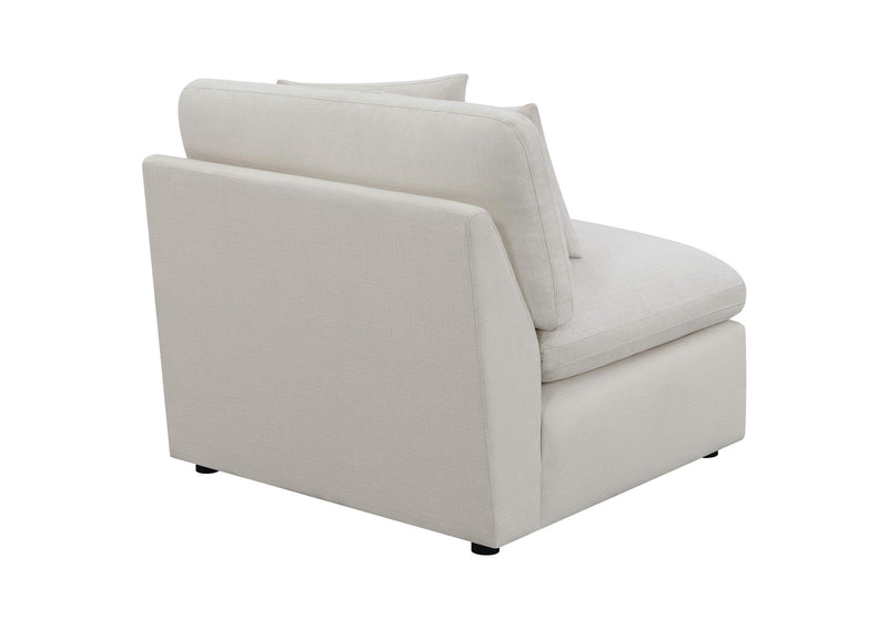 551451 Hobson Upholstered Armless Chair Ivory