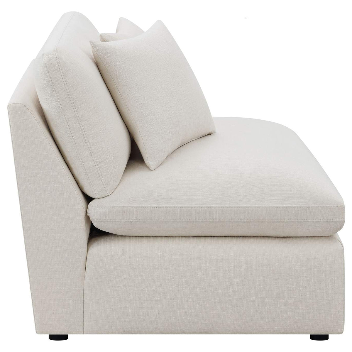 551451 Hobson Upholstered Armless Chair Ivory