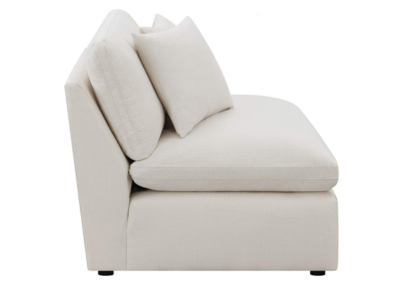 551451 Hobson Upholstered Armless Chair Ivory