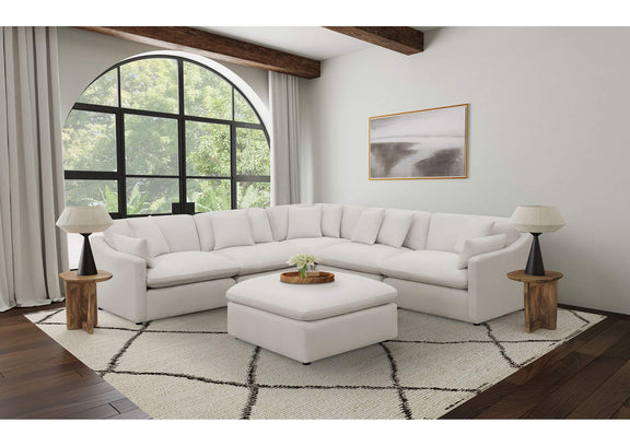 551451 Hobson Upholstered Armless Chair Ivory