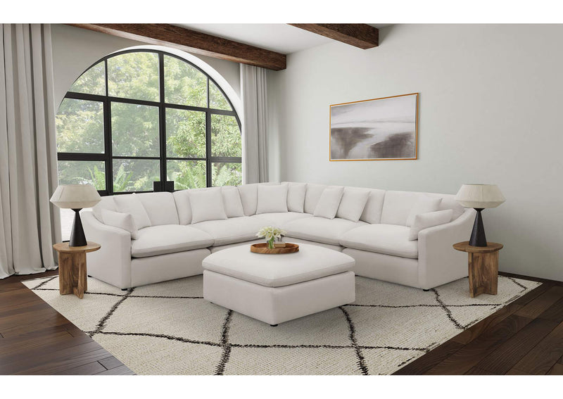 551451 Hobson Upholstered Armless Chair Ivory