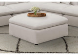 551453 Hobson Square Upholstered Ottoman Ivory