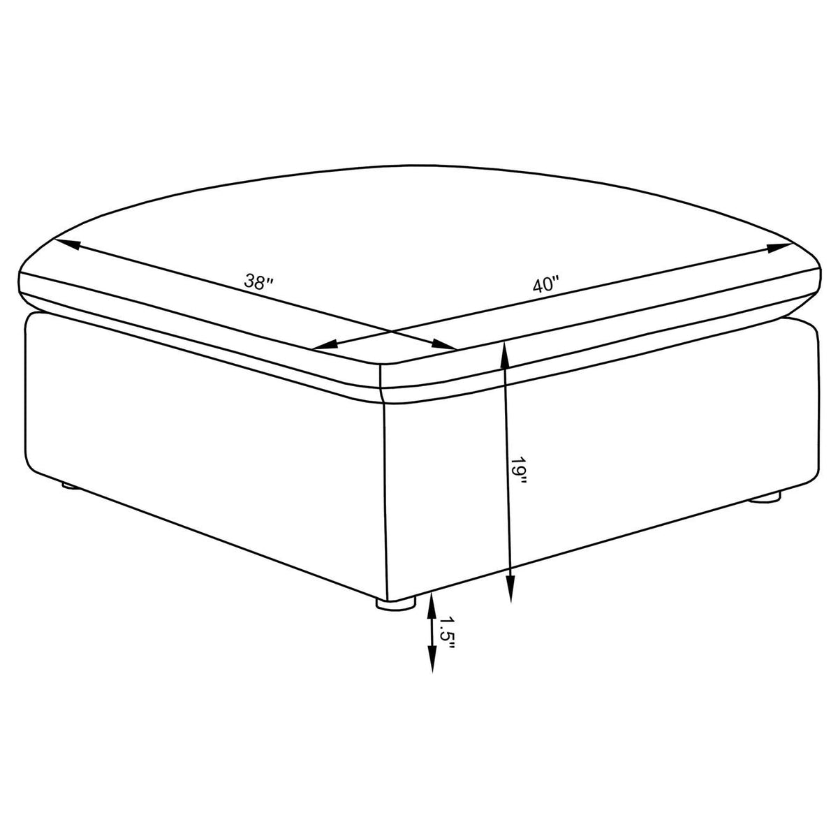 551453 Hobson Square Upholstered Ottoman Ivory