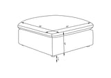 551453 Hobson Square Upholstered Ottoman Ivory