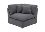 551455-SETA Hobson 5-piece Upholstered Modular Sectional Sofa Charcoal
