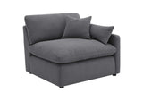 551455-SETA Hobson 5-piece Upholstered Modular Sectional Sofa Charcoal
