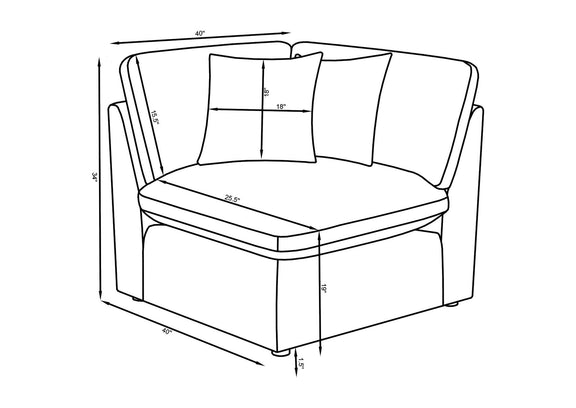 551455-SETA Hobson 5-piece Upholstered Modular Sectional Sofa Charcoal