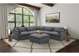 551455-SET Hobson 6-piece Upholstered Modular Sectional Sofa Charcoal