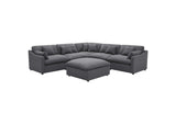 551455-SET Hobson 6-piece Upholstered Modular Sectional Sofa Charcoal