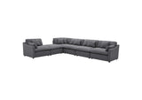 551455-SET Hobson 6-piece Upholstered Modular Sectional Sofa Charcoal