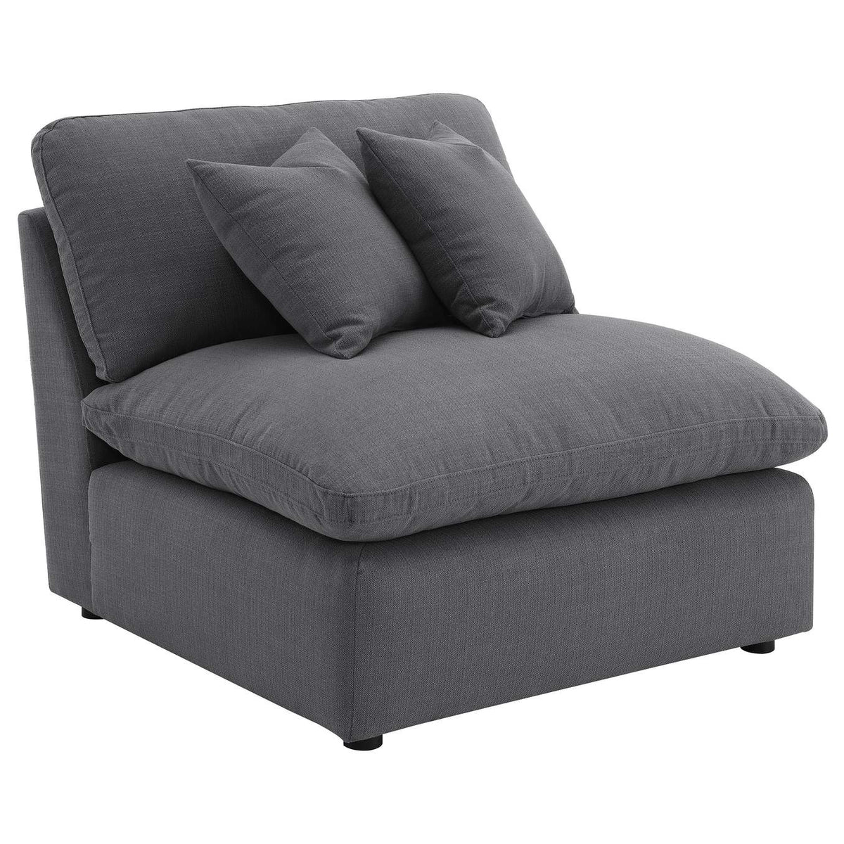 551455-SET Hobson 6-piece Upholstered Modular Sectional Sofa Charcoal