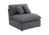 551455-SET Hobson 6-piece Upholstered Modular Sectional Sofa Charcoal