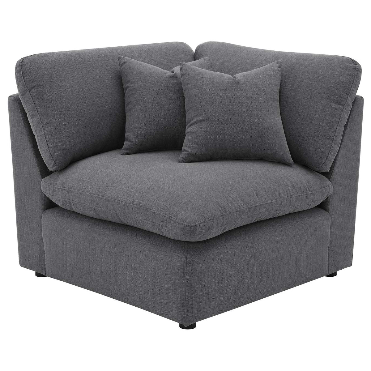 551455-SET Hobson 6-piece Upholstered Modular Sectional Sofa Charcoal