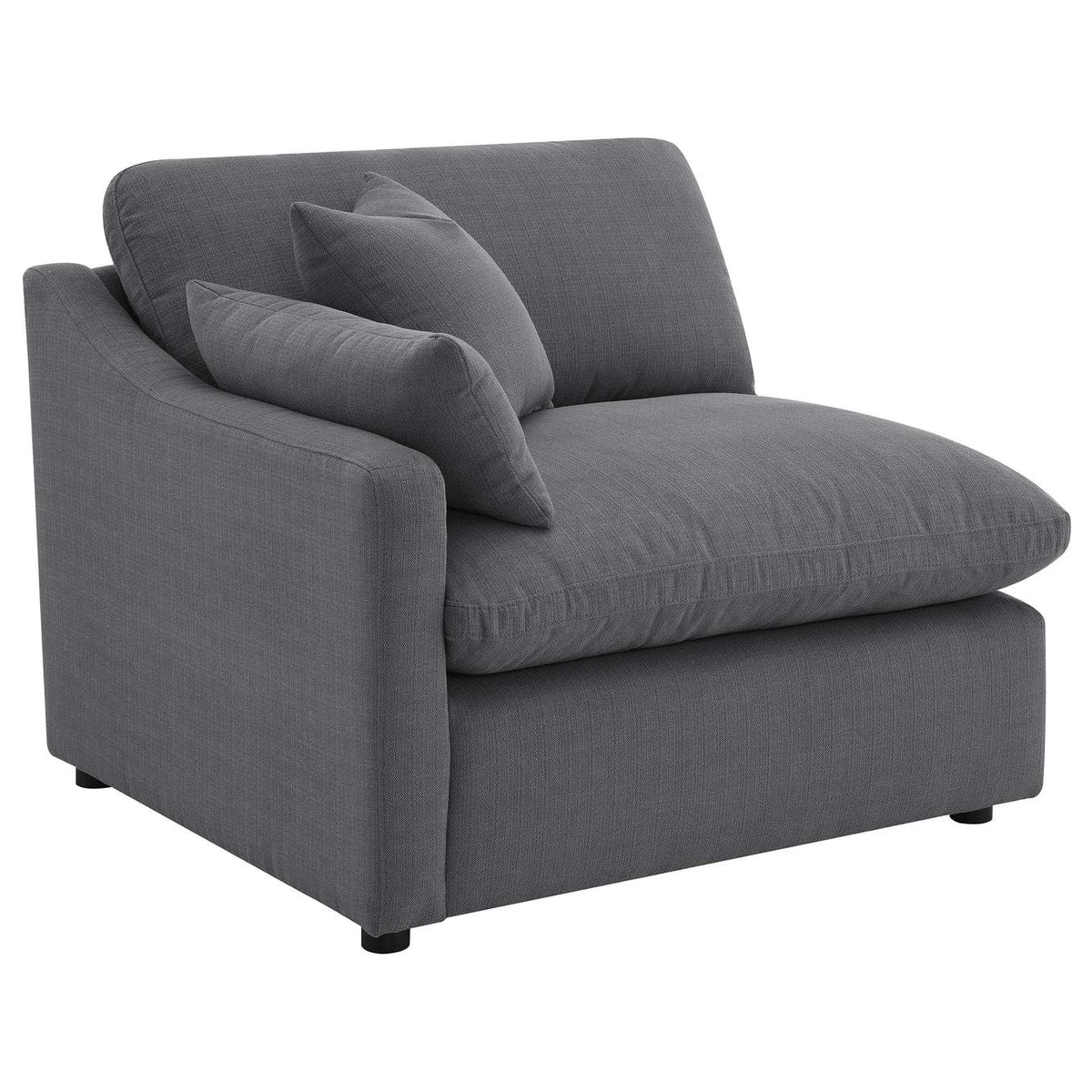 551455-SET Hobson 6-piece Upholstered Modular Sectional Sofa Charcoal