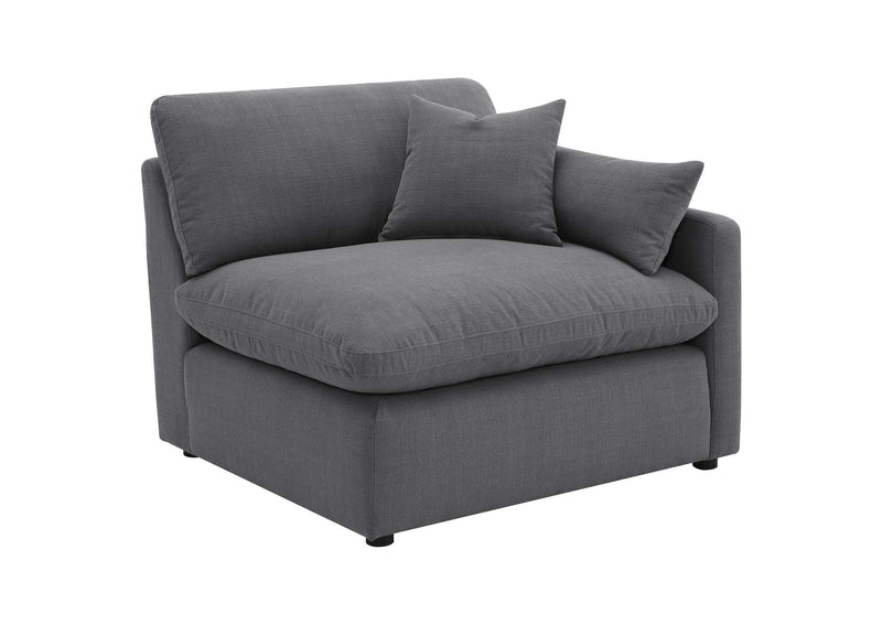 551455-SET Hobson 6-piece Upholstered Modular Sectional Sofa Charcoal