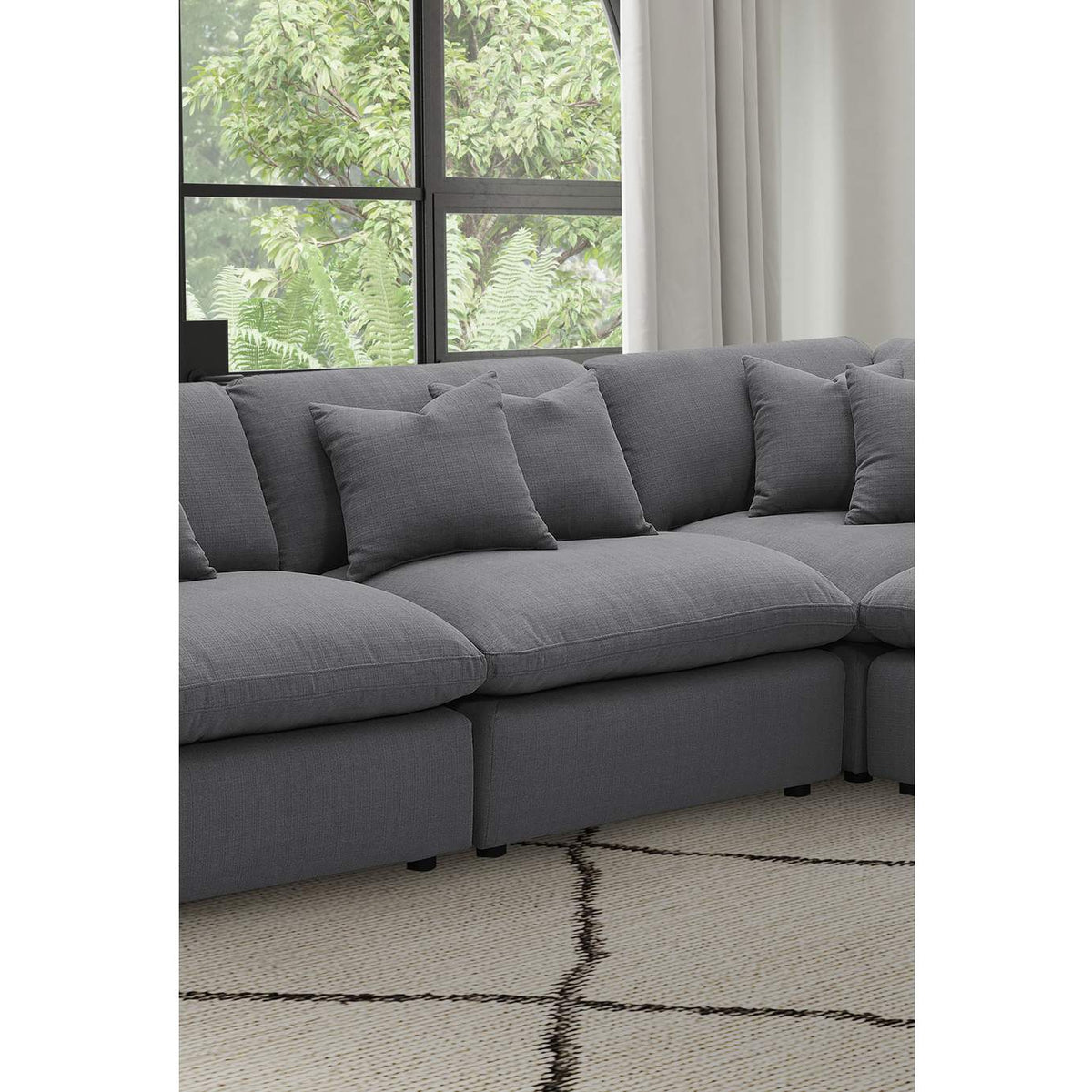 551455 Hobson Upholstered Armless Chair Charcoal