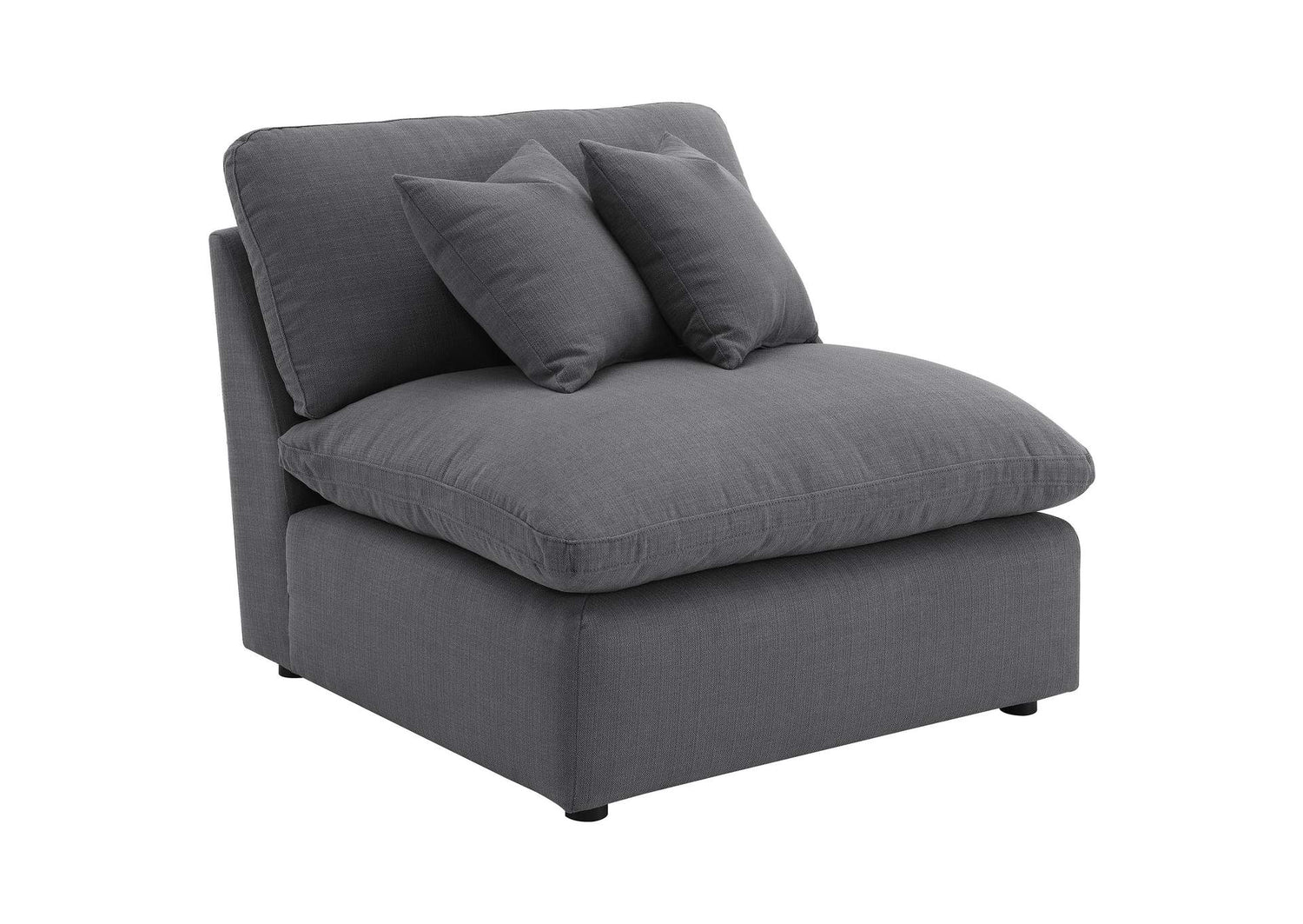 551455 Hobson Upholstered Armless Chair Charcoal