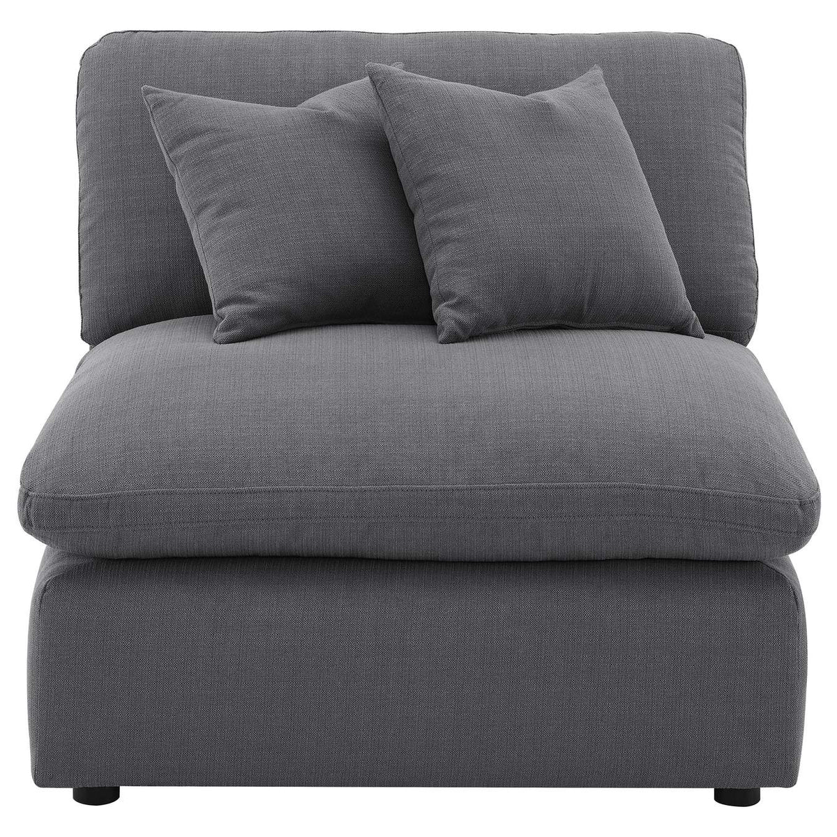 551455 Hobson Upholstered Armless Chair Charcoal