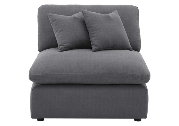 551455 Hobson Upholstered Armless Chair Charcoal
