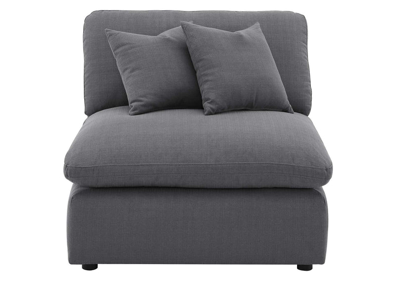 551455 Hobson Upholstered Armless Chair Charcoal