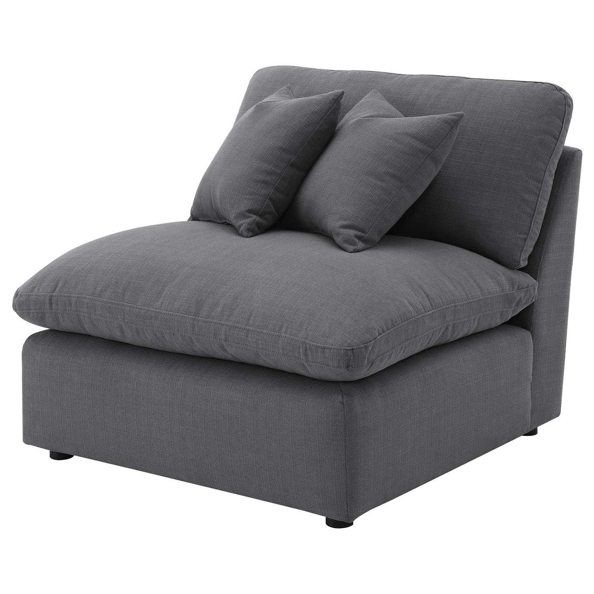 551455 Hobson Upholstered Armless Chair Charcoal