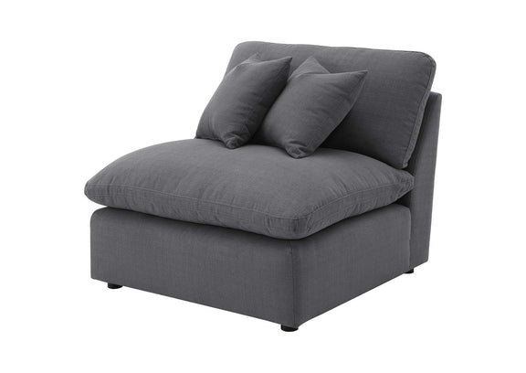 551455 Hobson Upholstered Armless Chair Charcoal