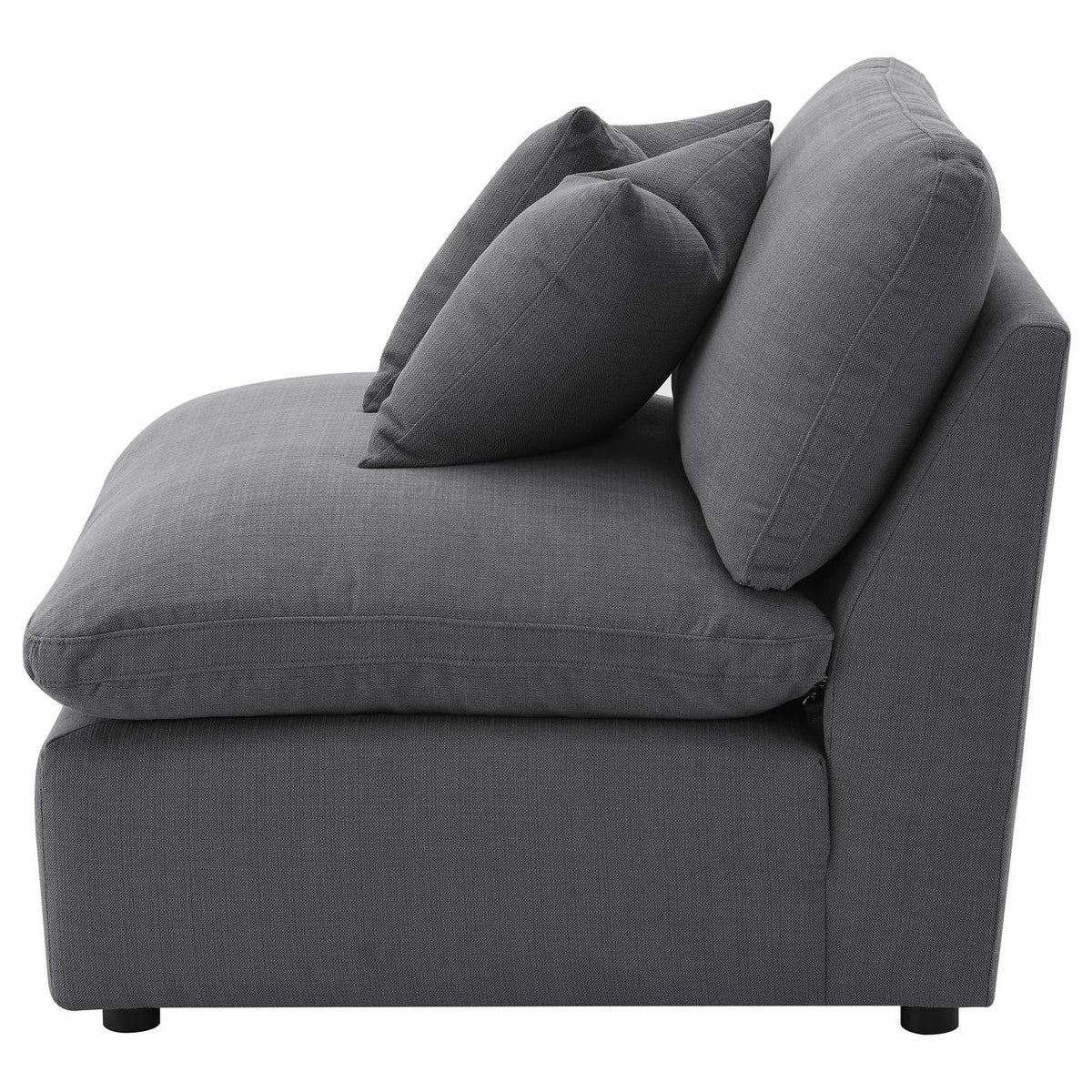 551455 Hobson Upholstered Armless Chair Charcoal