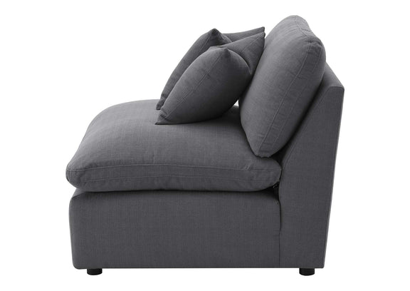 551455 Hobson Upholstered Armless Chair Charcoal
