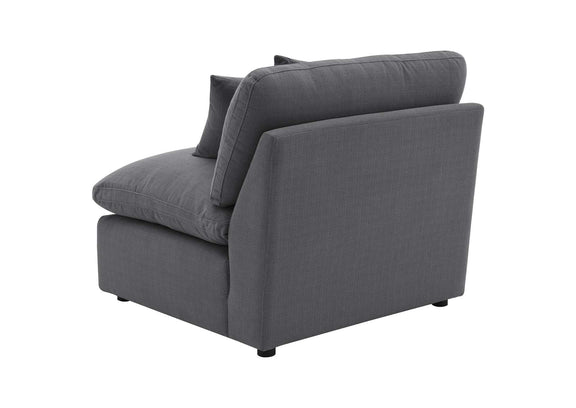 551455 Hobson Upholstered Armless Chair Charcoal