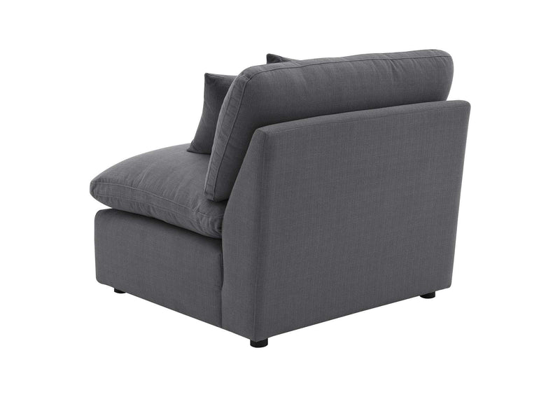 551455 Hobson Upholstered Armless Chair Charcoal