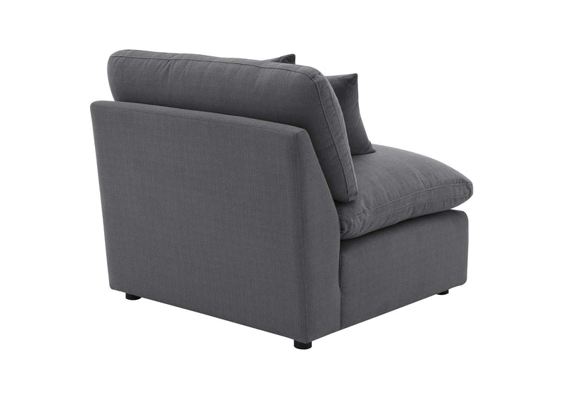 551455 Hobson Upholstered Armless Chair Charcoal