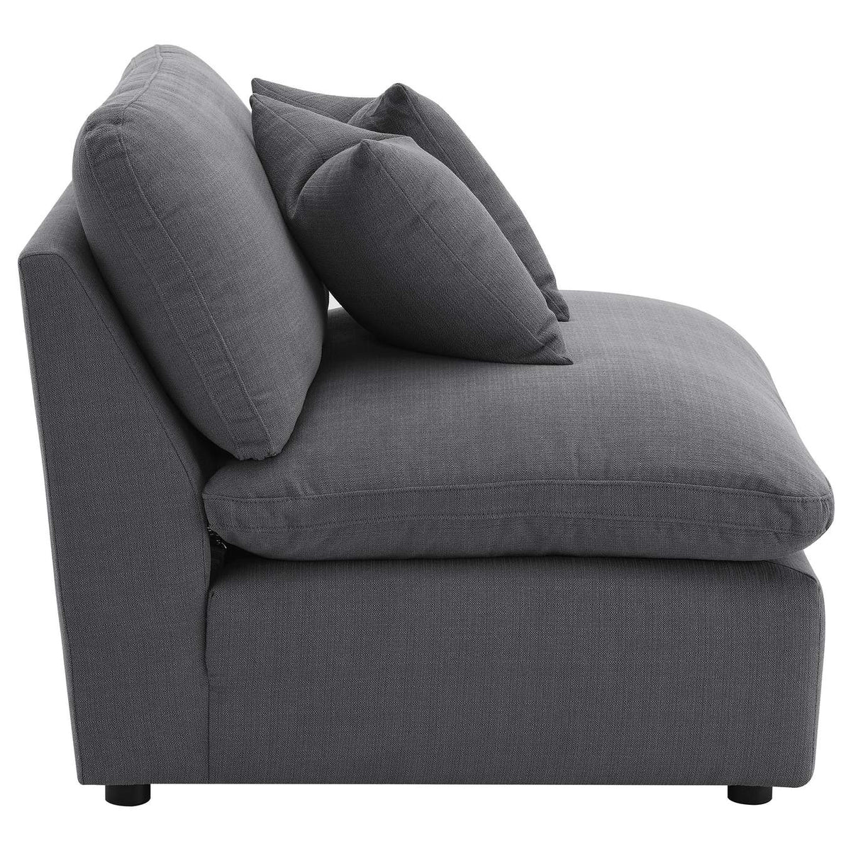 551455 Hobson Upholstered Armless Chair Charcoal