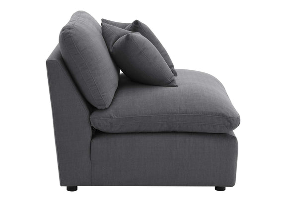 551455 Hobson Upholstered Armless Chair Charcoal