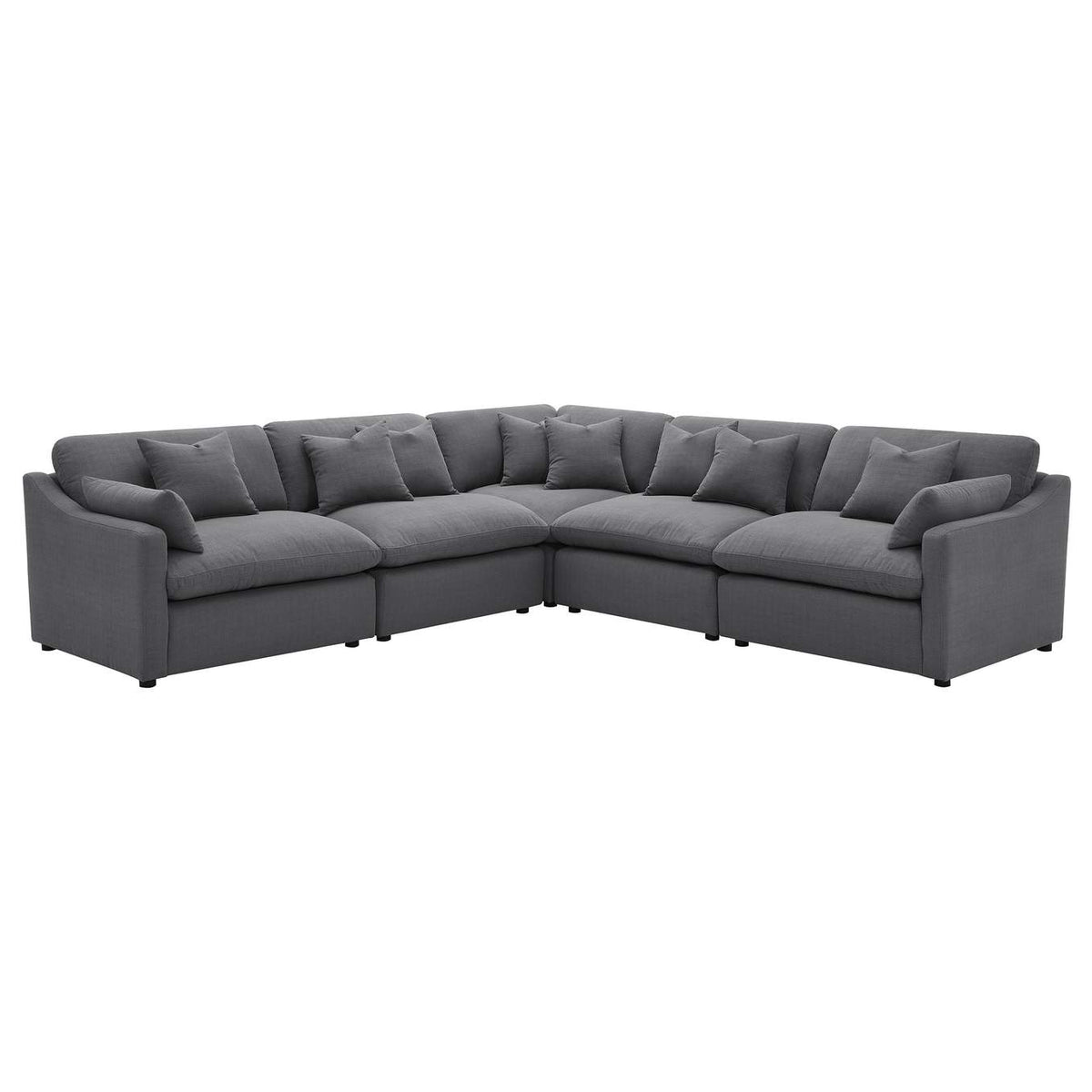 551455 Hobson Upholstered Armless Chair Charcoal
