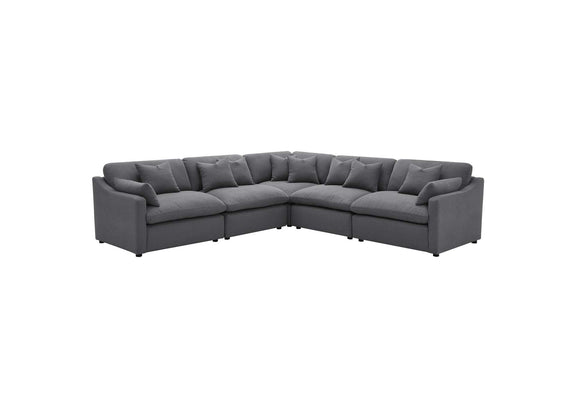 551455 Hobson Upholstered Armless Chair Charcoal