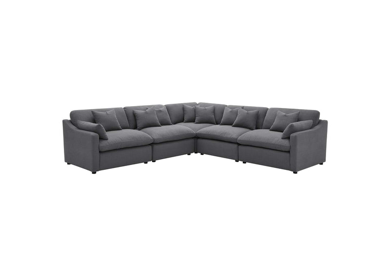 551455 Hobson Upholstered Armless Chair Charcoal