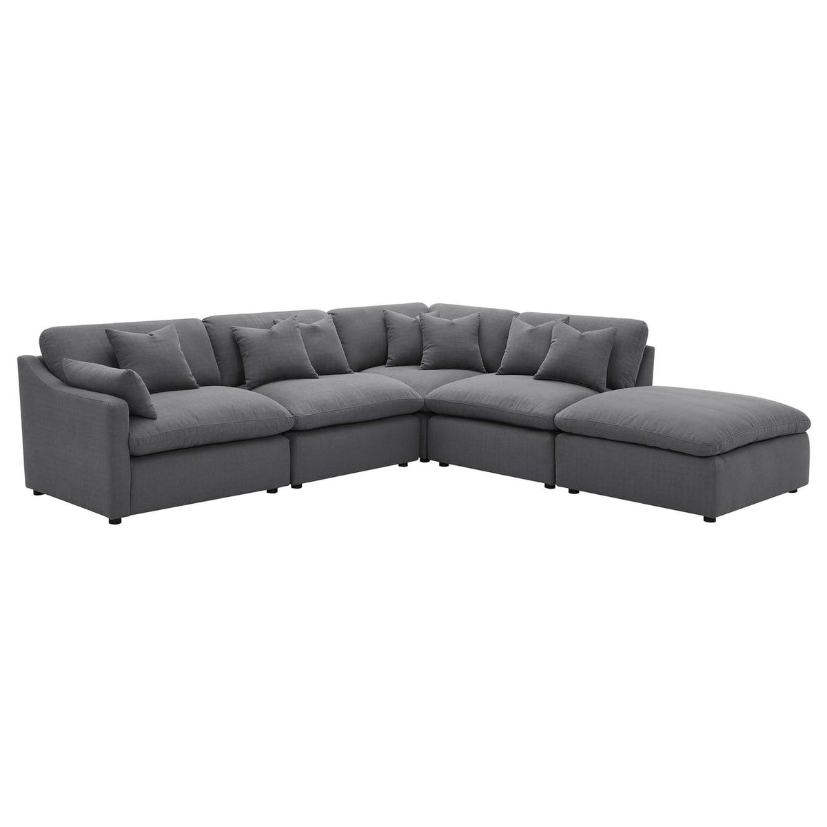 551455 Hobson Upholstered Armless Chair Charcoal
