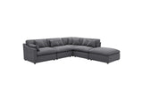 551455 Hobson Upholstered Armless Chair Charcoal